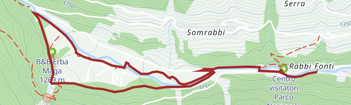 Route map: Sawmills route in Val di Rabbi